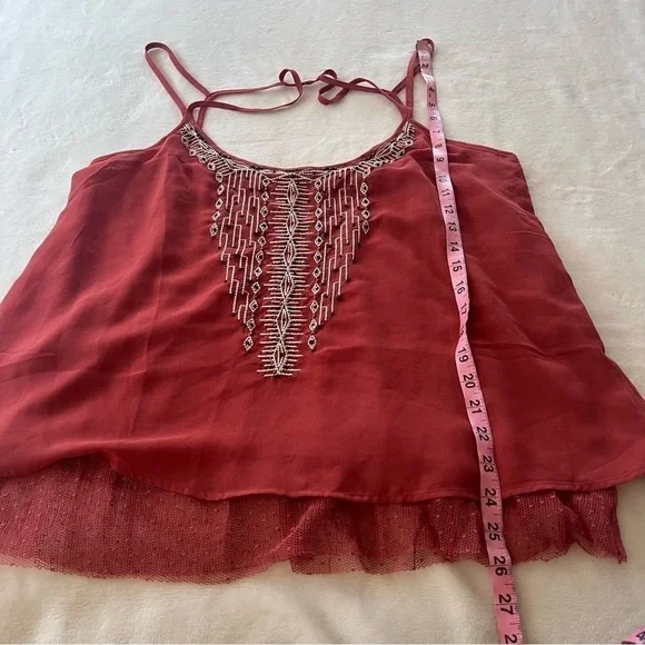 Nwt Miss Me Strappy Embroidered Open-Back Tank Top - Picture 9 of 9